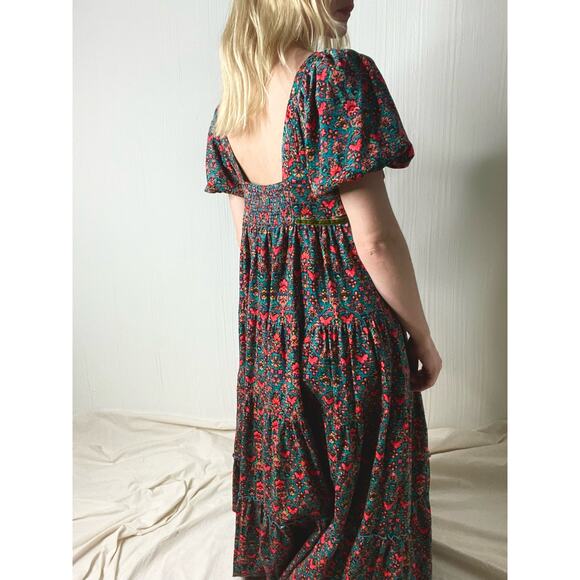 FREE PEOPLE "Ashley" Cordorouy Babydoll Puff Sleeve Maxi Dress US SMALL - Picture 13 of 16